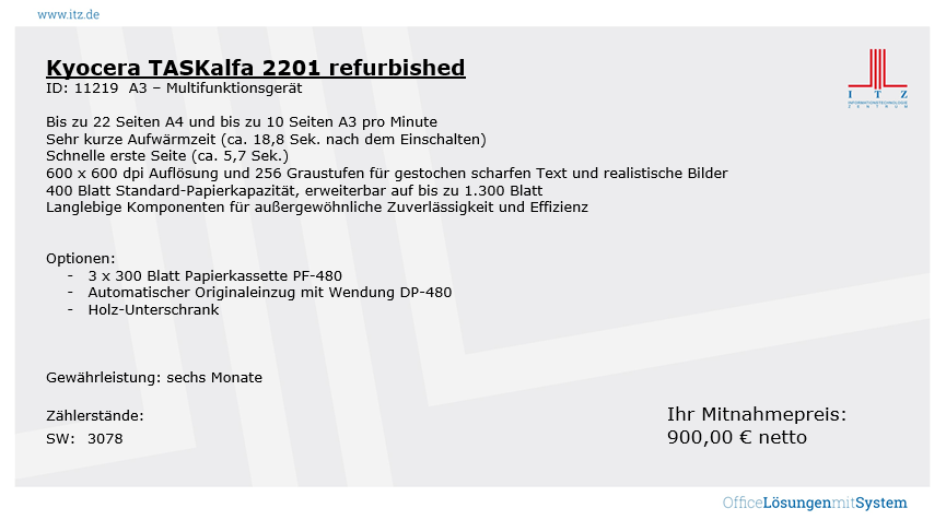 ITZ Gebrauchtgeräte Kyocera TASKalfa 2201