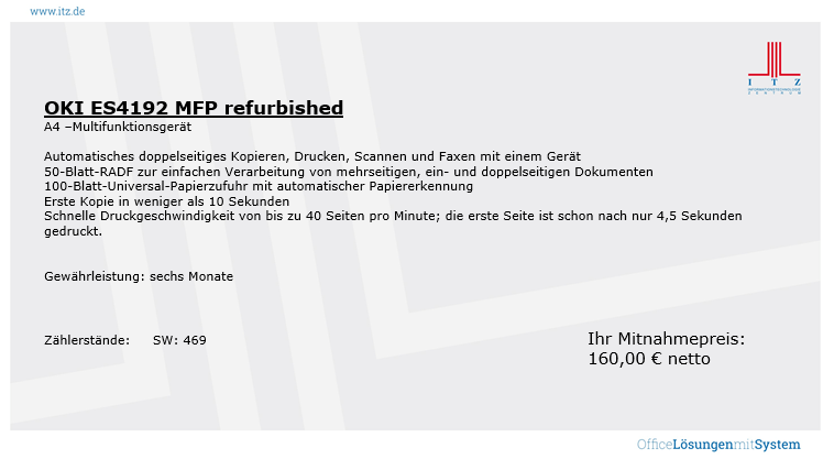 ITZ Gebrauchtgeräte OKI ES4192 MFP