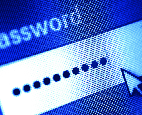 Sichere Passwörter Passworteingabe am Bildschirm